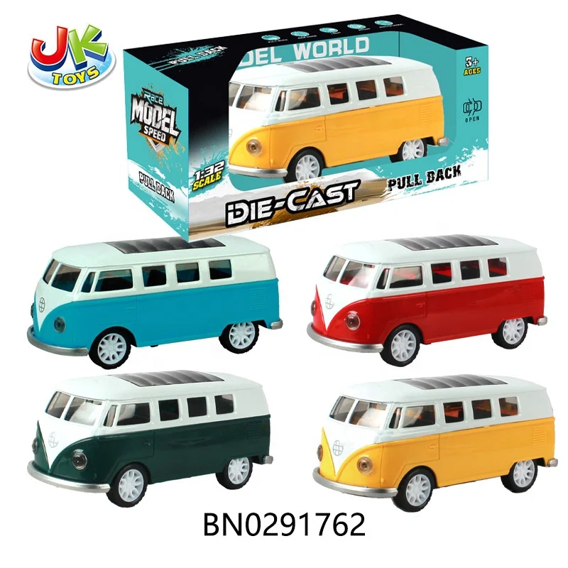 Wholesale 1/32 Pull Back Alloy Bus Model With Open The Door Scale Diecast Toy Light And Music Bus Toy OEM/ODM