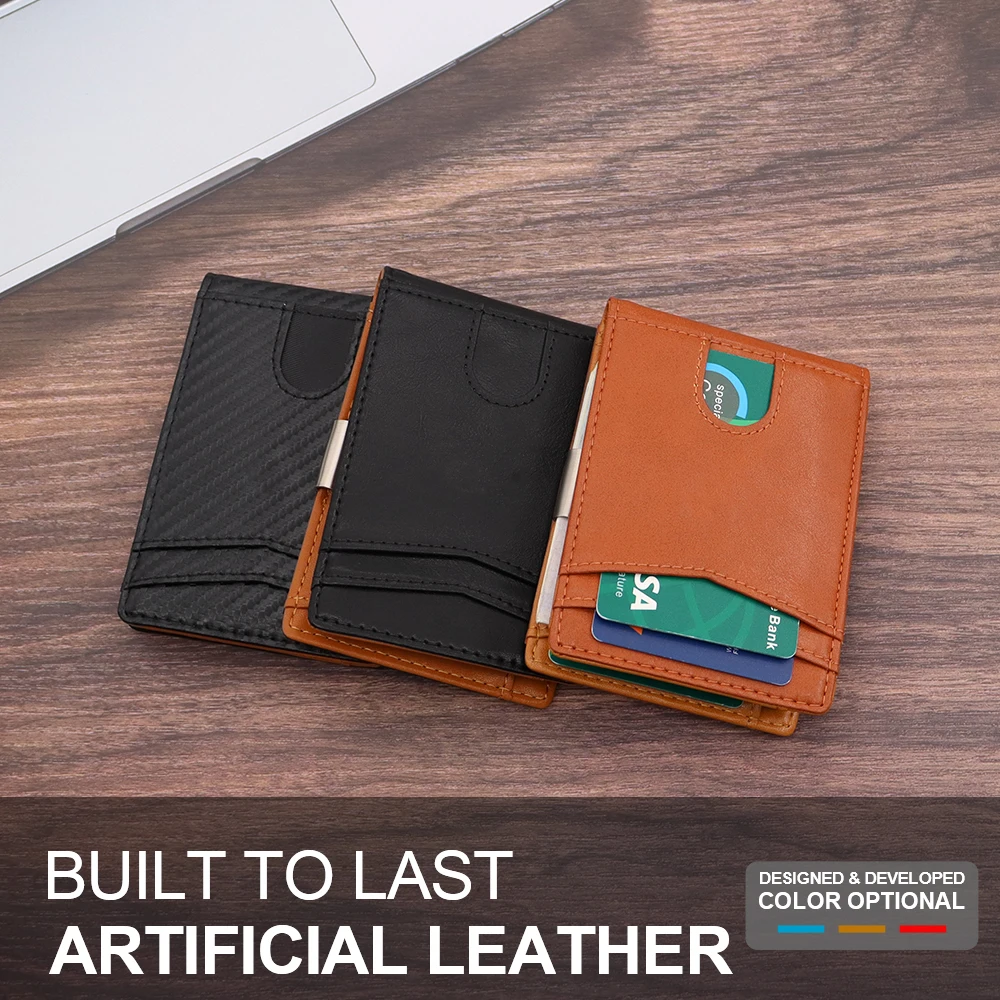 Slim Wallet for Men RFID Blocking ID Window Bifold Minimalist Front Pocket Mens Wallet with Money Clip Thin Gift Box