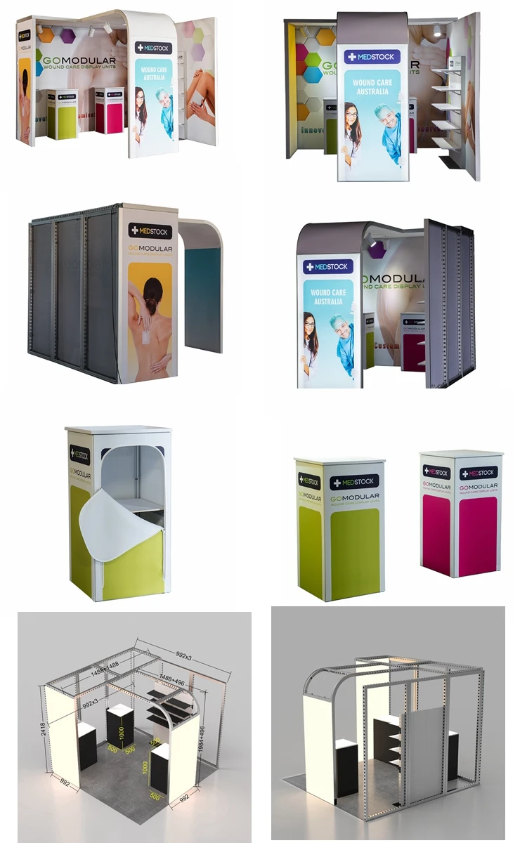 Выставочная яркая композиция портативная наружная будка