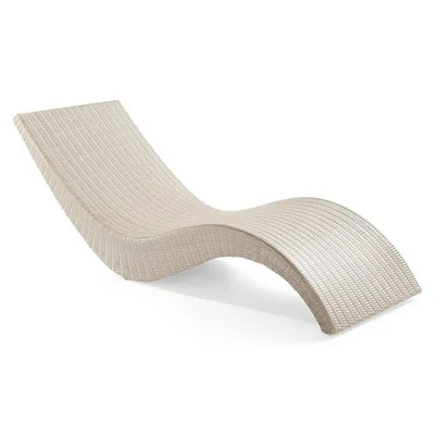 Glamping lightweight s shaped rattan sun loungers outdoor beach swimming pool chair sun lounger