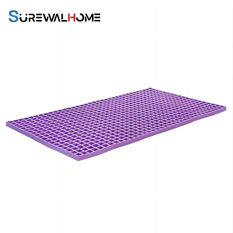 SUREWALHOME Summer Gel Mattress Topper Cooling Bedding Pad Breathable TPE Mattress Topper Honeycomb Design Orthopedic Pad