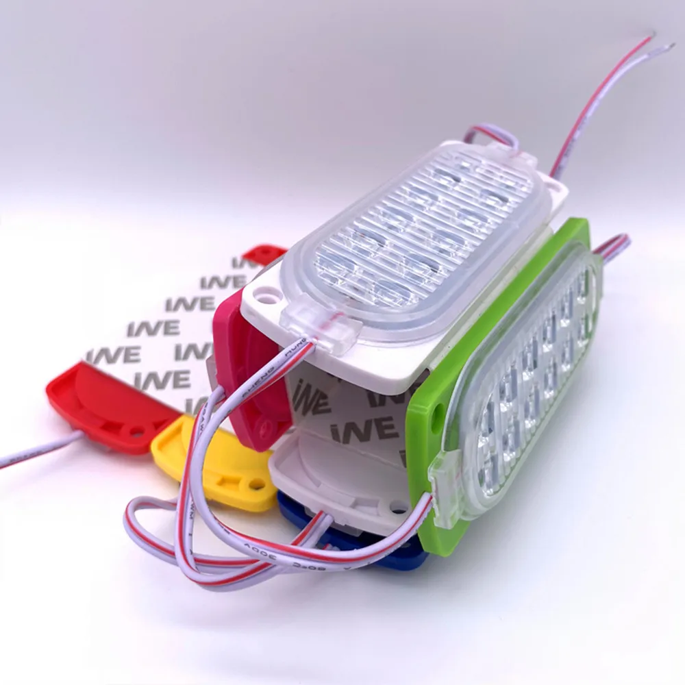 DC12V DC24V 2watt Waterproof Double Row Spot Flood Lens Led Car Truck Lorry Motorbike Motorcycle Autocycle Light Accessories