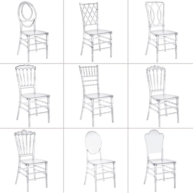 Cheap Price Crystal Napoleon Chairs For Sale Rental Acrylic Outdoor Events Wedding Chairs Door to Door