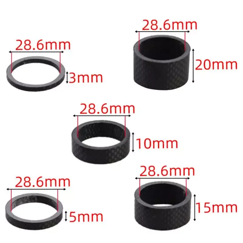 3K 3 5 10 15 20mm Carbon Fibre Yarn Bicycle parts Set Carbon Spacers Headset Stem Spacer 18 UD Carbon Road Bike Spacers Kit