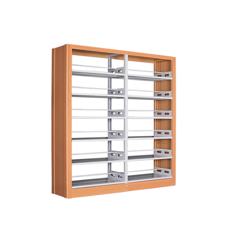 
Hot Item Heavy Duty Wood And Metal Library Wooden Steel Simple Dustproof Bookshelf 