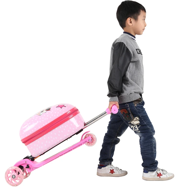 
Promotional gifts 22/24/26 inch Medium size kids luggage suitcase with scooter kids 