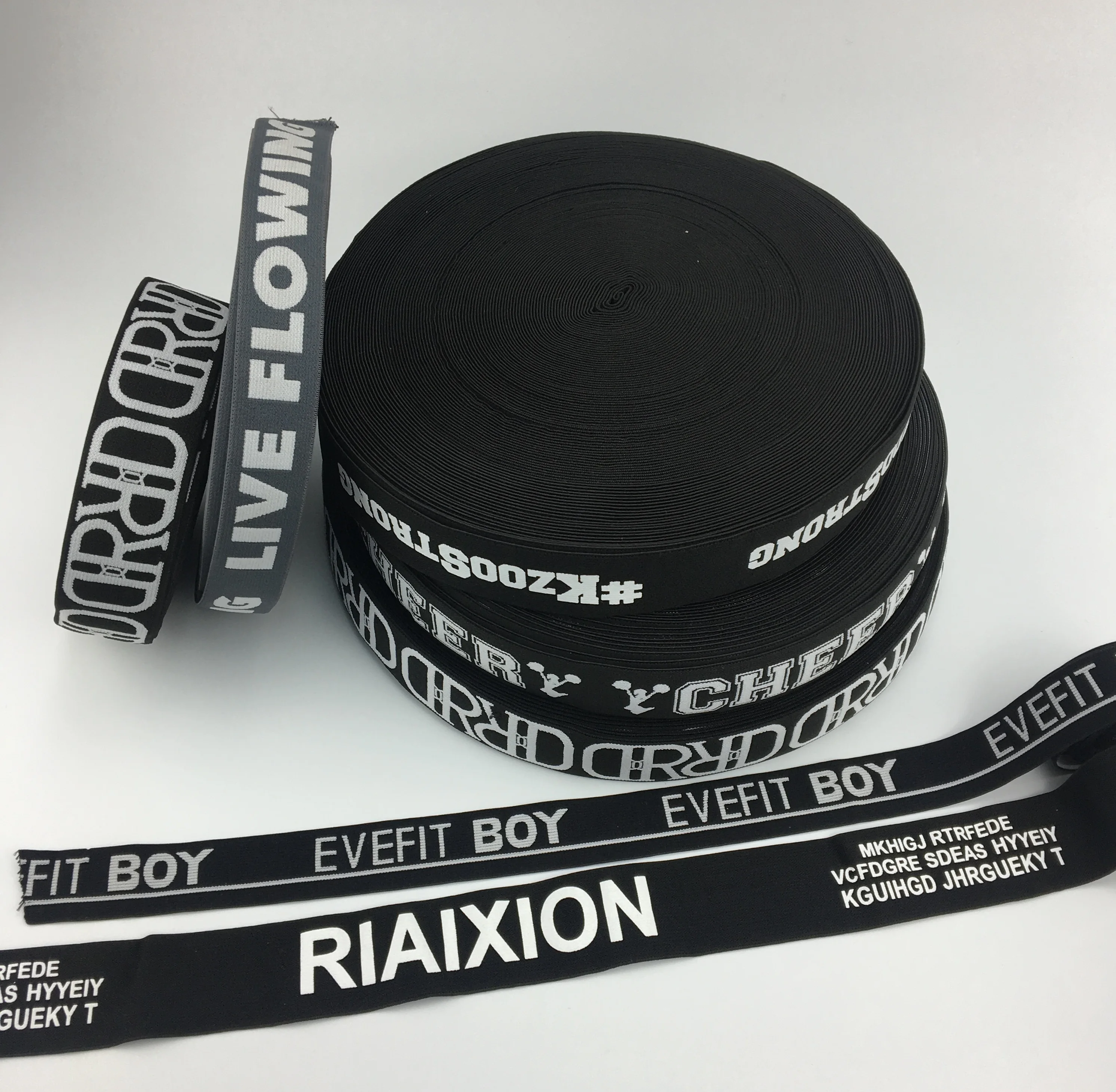 Wholesale 2021 Customized Adjustable Edge Elastic Band Logo Printed Elastic Band