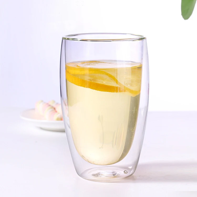 Customize  High Borosilicate Glass Double Wall Coffee Mug For Office