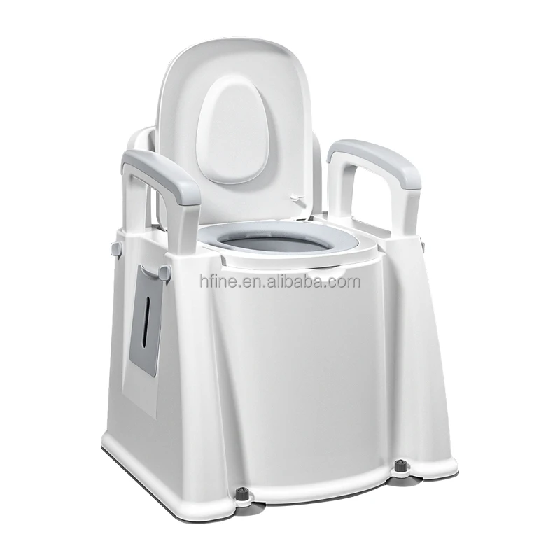 Portable Toilet with PP  Material  45cm Seat Height,  Soft Cushion Seat  Convenient for Bedroom