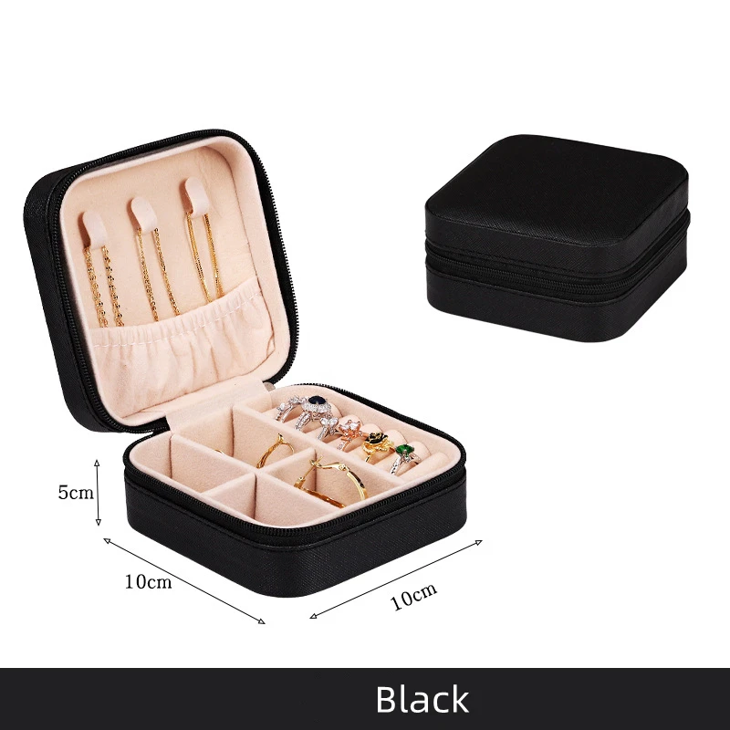 New Portable Women Girls Earrings Ear Stud Box Organizer Jewelry Storage Case Display PU Leather Small Travel Jewelry Boxes
