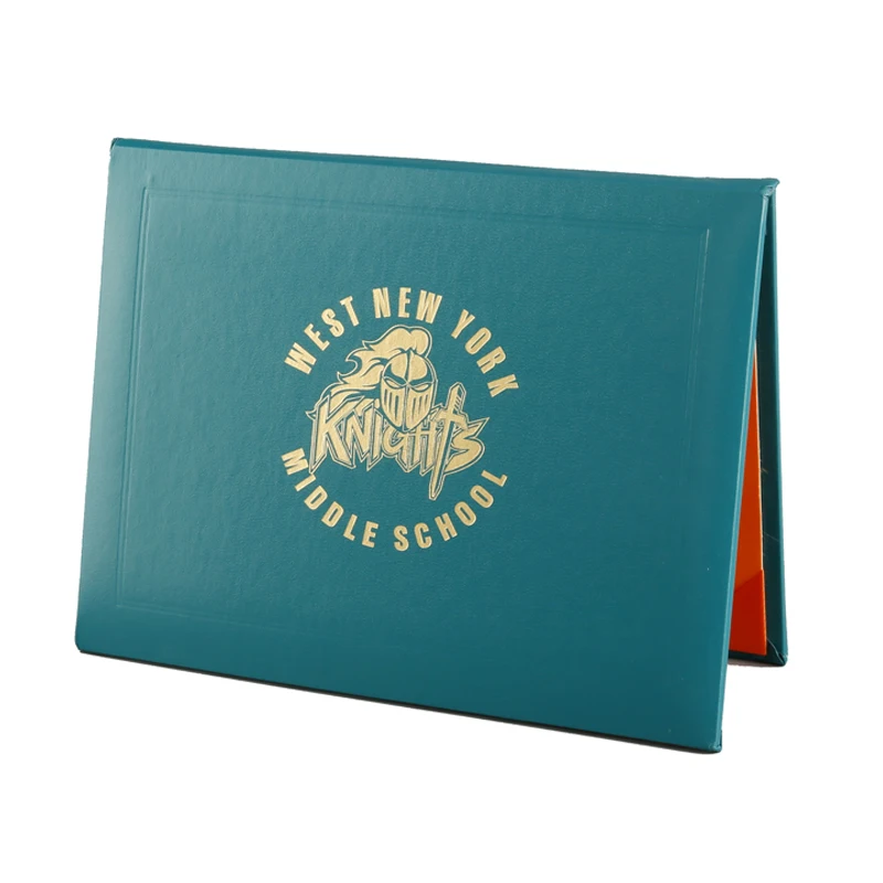 High quality a4 a5 pu leather diploma certificate file folder/certificate holder