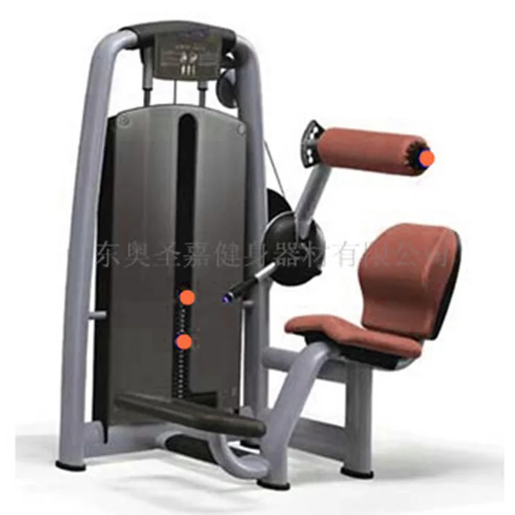 Exercise gym fitness equipment pin loaded lower back machine