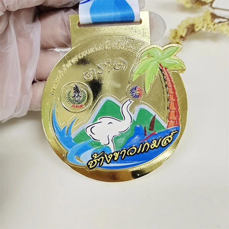 Antique Custom Metal Medal Hockey Jigsaw BJJ Square Jiu-Jitsu Santa Theme UV Printing Sports Souvenirs Gifts Engraving Casting
