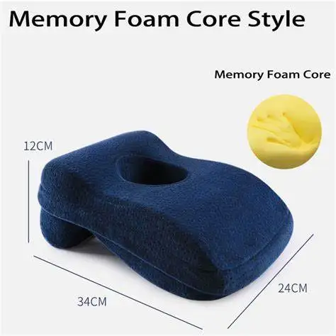 Knitted Desk Embroidery Memory Foam Nap Pillow Slow Rebound Face down Design for Sleeping Nursing Airplane Hotel Camping