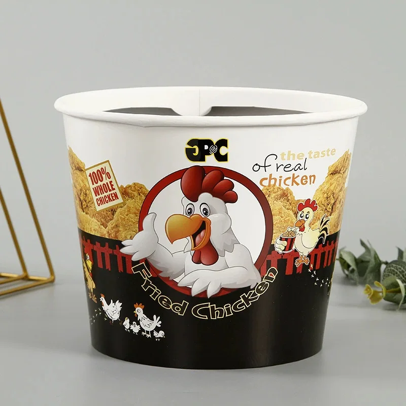 Одноразовая посуда бумажный пищевой контейнер 20 галлонов kfc бумага жареная курица ведро с крышкой