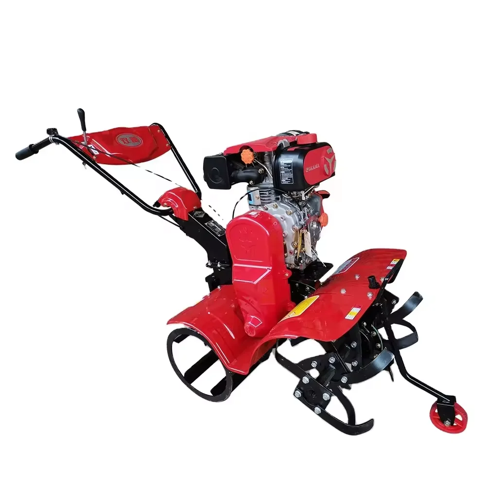 LARIX Diesel Cultivator Four-wheel Drive Mini Tiller for Agricultural Farming and Garden on Low Price