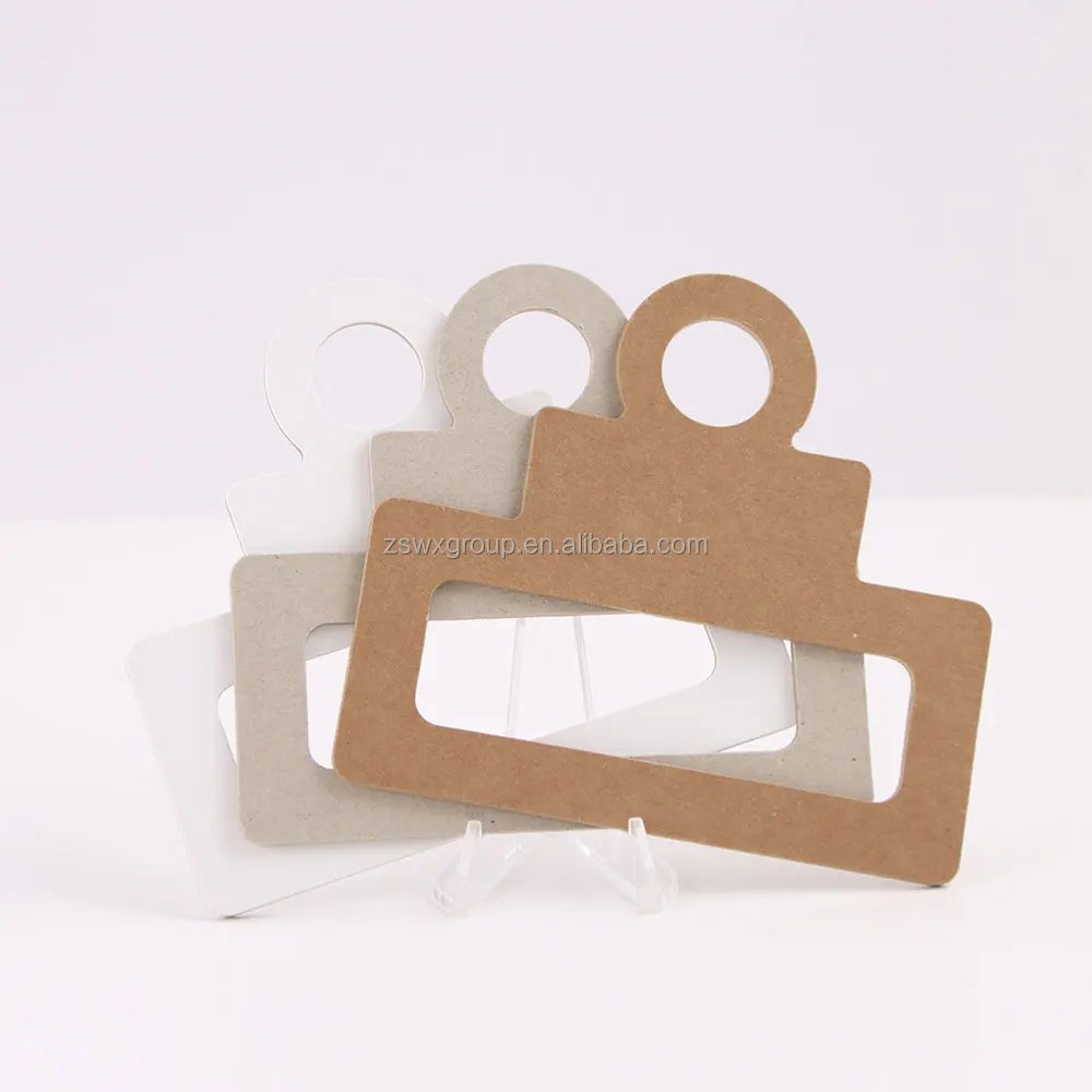 Shop Store Necktie Tie Scarf Supplies Display Recycle Kraft Paper Cardboard Hangers Hooks Eco