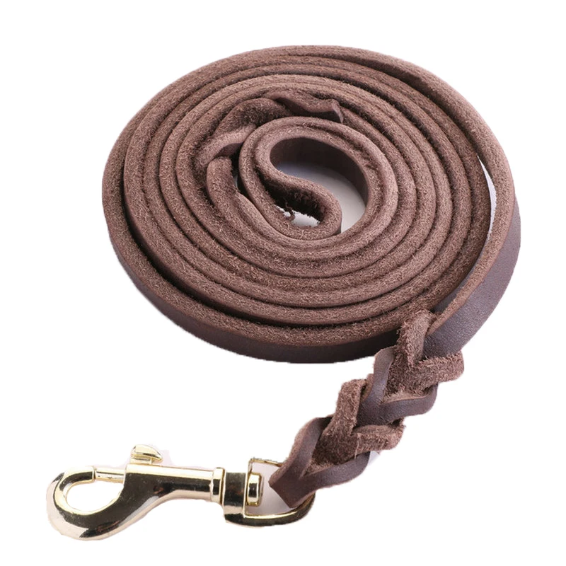 Sunturn 6FT/ 5FT Genuine Leather Dog Training Leash Leads Rope for Large Medium Small Dogs Training Walking