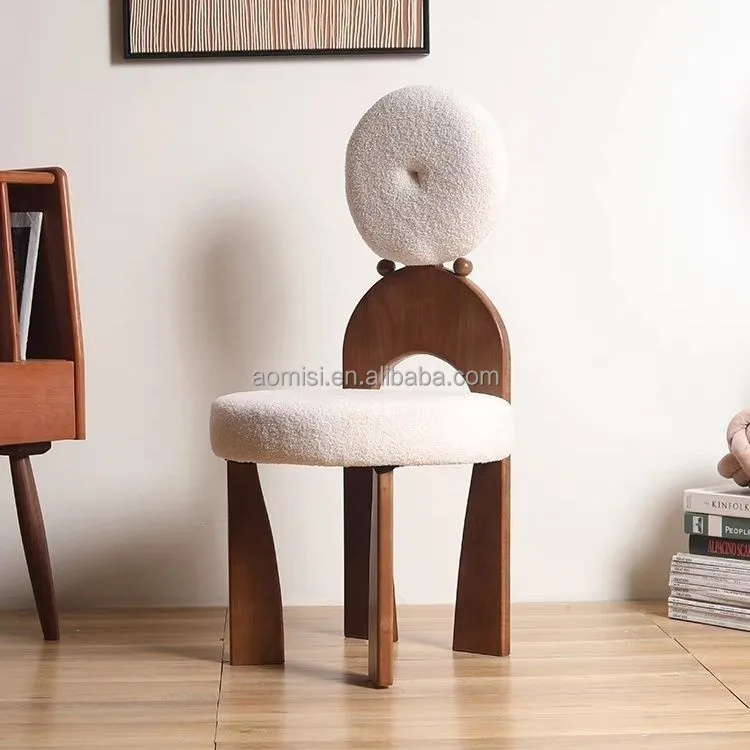 AOMISI CASA Nordic Modern Elegant Restaurant Furniture Solid Wood Kitchen Chair Dining Room Upholstery Fabric Dining Chair