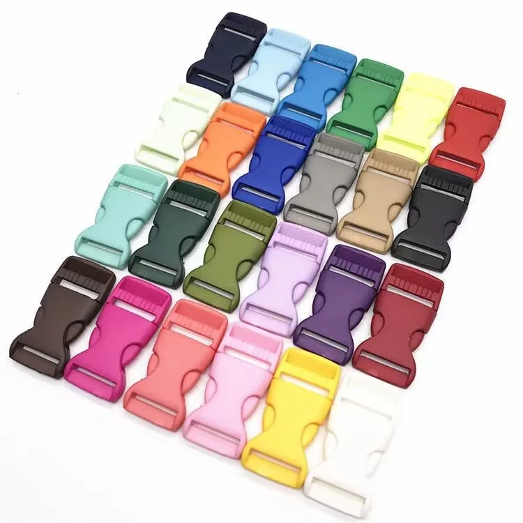 KY Custom Color Size 10mm/15mm/20mm/25mm Colorful Quick Release Buckle Plastic Side Release Buckles