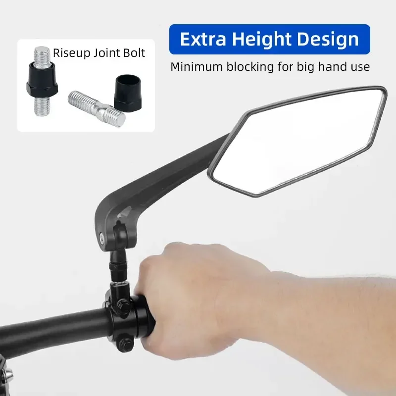 360 Degree Cycling Mirror Electric Bike Scooter Motorcycle Handlebar Mount Metal Bracket Bicycle Rearview Mirror Back Side View