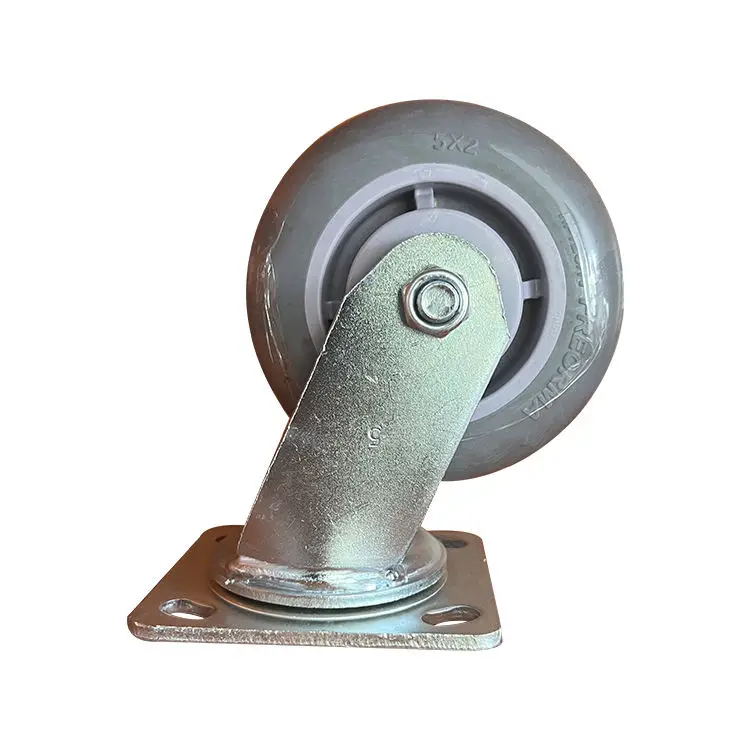 2-inch Rubber Rotary Steel Core Industrial Foot Wheel With Brake For Furniture