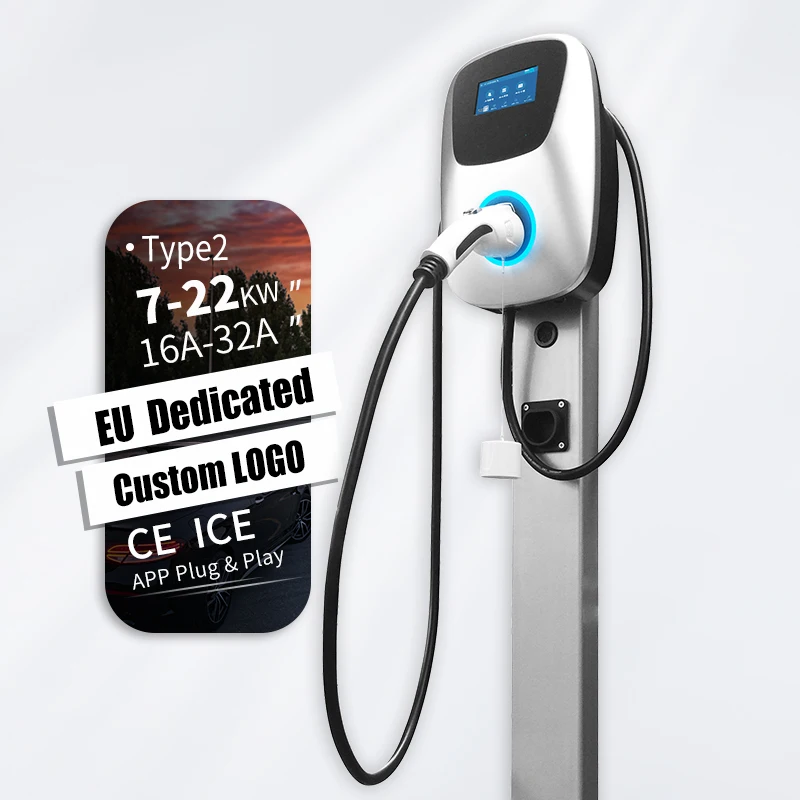 Electric Car Station Fast Ev Car Charging Type 2 32A 230V wallbox with RFID APP