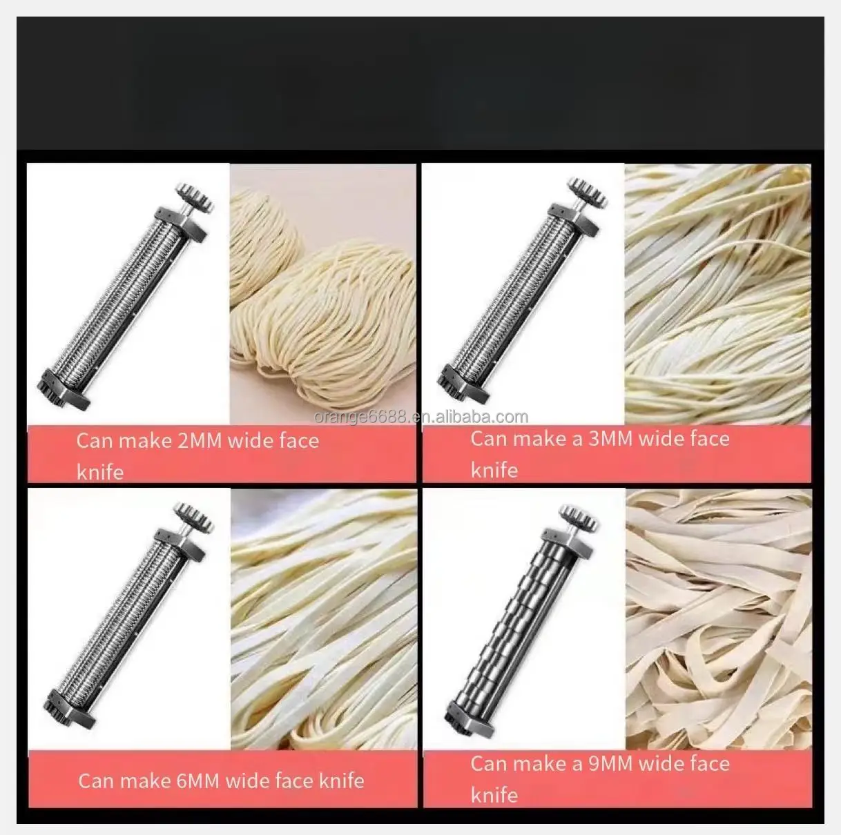 Noodle Press Machine Dough Roller Stainless Steel Desktop Pasta Dumpling Maker Commercial Kneading Electric Noodle Machine