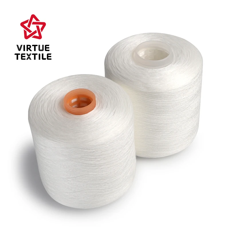 Wholesale 40/2 TFO raw white 100% spun polyester sewing thread for dyeing and sewing