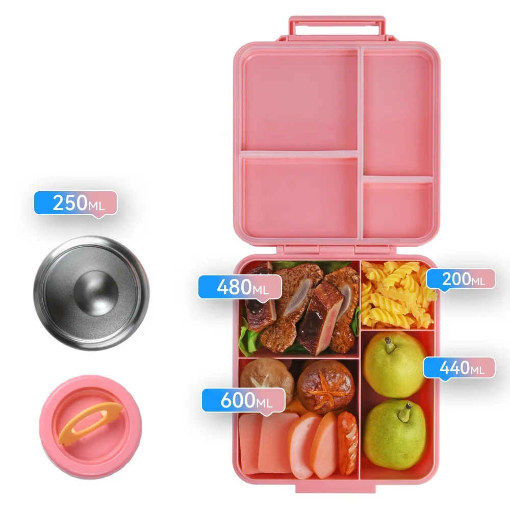 Picnic School Lunch Bag Children Bento Box 4 Compartments Food Container for Kids