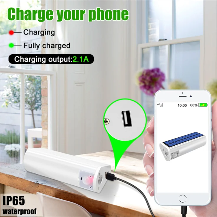 Portable camping light solar power usb rechargeable led flashlight camping hiking work light lantern lamp with power bank