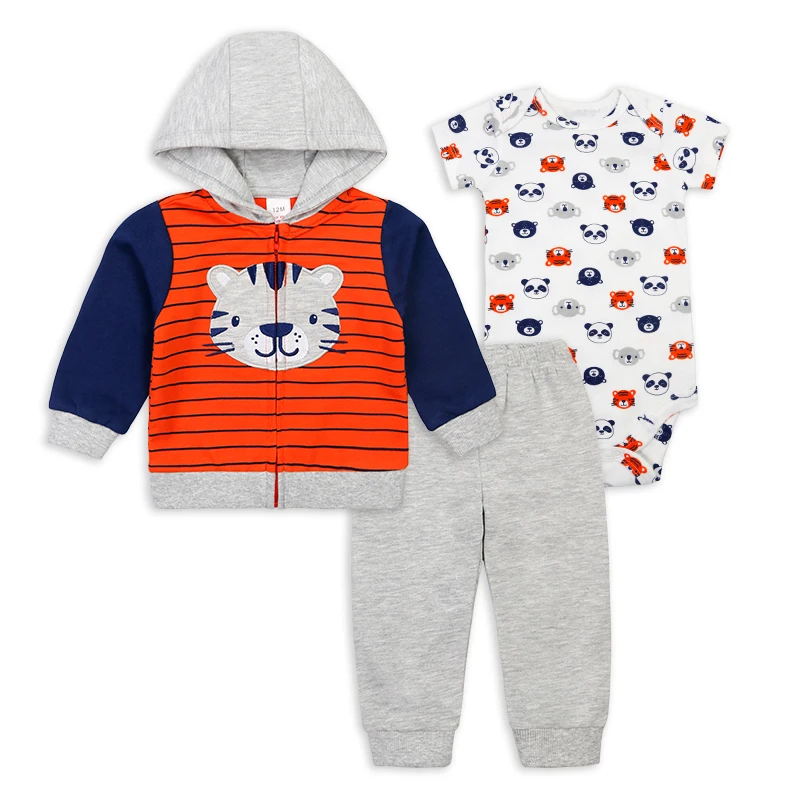 Boy clothing sets autumn toddler boy jackets and long sleeve romper 3 piece suit baby clothing new baby suit