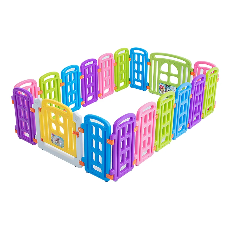 Colorful PP material kids plastic fence large playpen for babies children playard