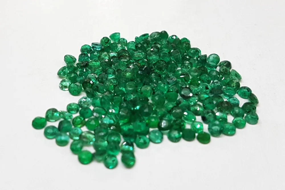 3-3.5mm Natural Loose Round Emerald Lot Brazil Origin Non-heated Non-treated Bright Green