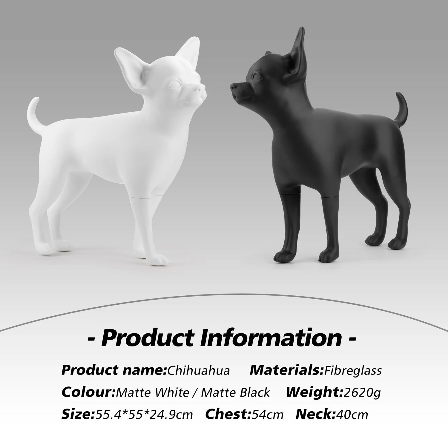 Sunray Mascota Wholesale Custom Design Chihuahua Dog Models dog mannequin display clothes fiberglass