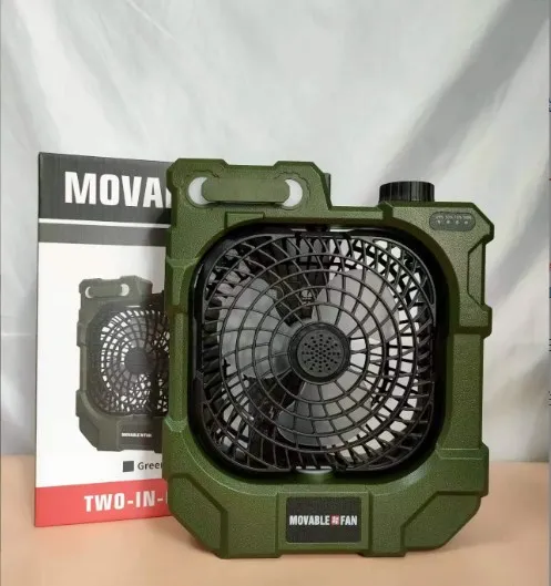 Portable Oscillating Multifunctional Table Camping Fan Light Outdoor Fan For Camping Trip Picnic Fishing