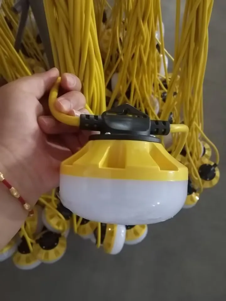 Sehon 100 Foot Yellow Construction String Lights With Fuse High Lumens Plastic Cage Work Light String