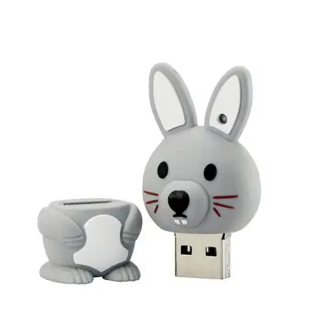 Cartoon Cute Rabbit USB Flash Drive 2.0 1GB 2GB 4GB 8GB PVC Pen Drive 3.0 3D Animal 64GB 32GB 16GB Creative USB Memory Stick