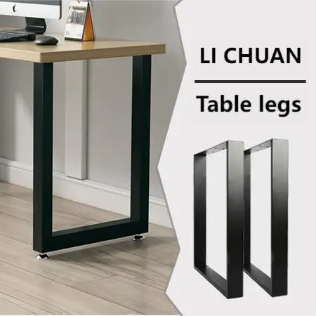 Metal Table Legs 28 X 20 Inch Wide Heavy Duty Desk Legs with Adjustable Protector Feet Dining Industrial Modern Iron Bench Legs