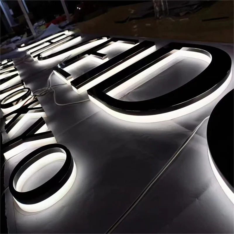 Metal Backlit 3d Sign For Company Brand Logo Outdoor Store Sign Custom Business Signs Led Signage Letters