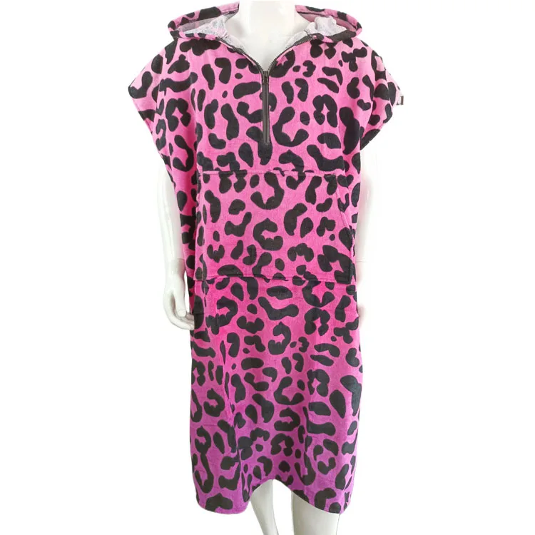 Cotton changing poncho towel hooded robe adult surf