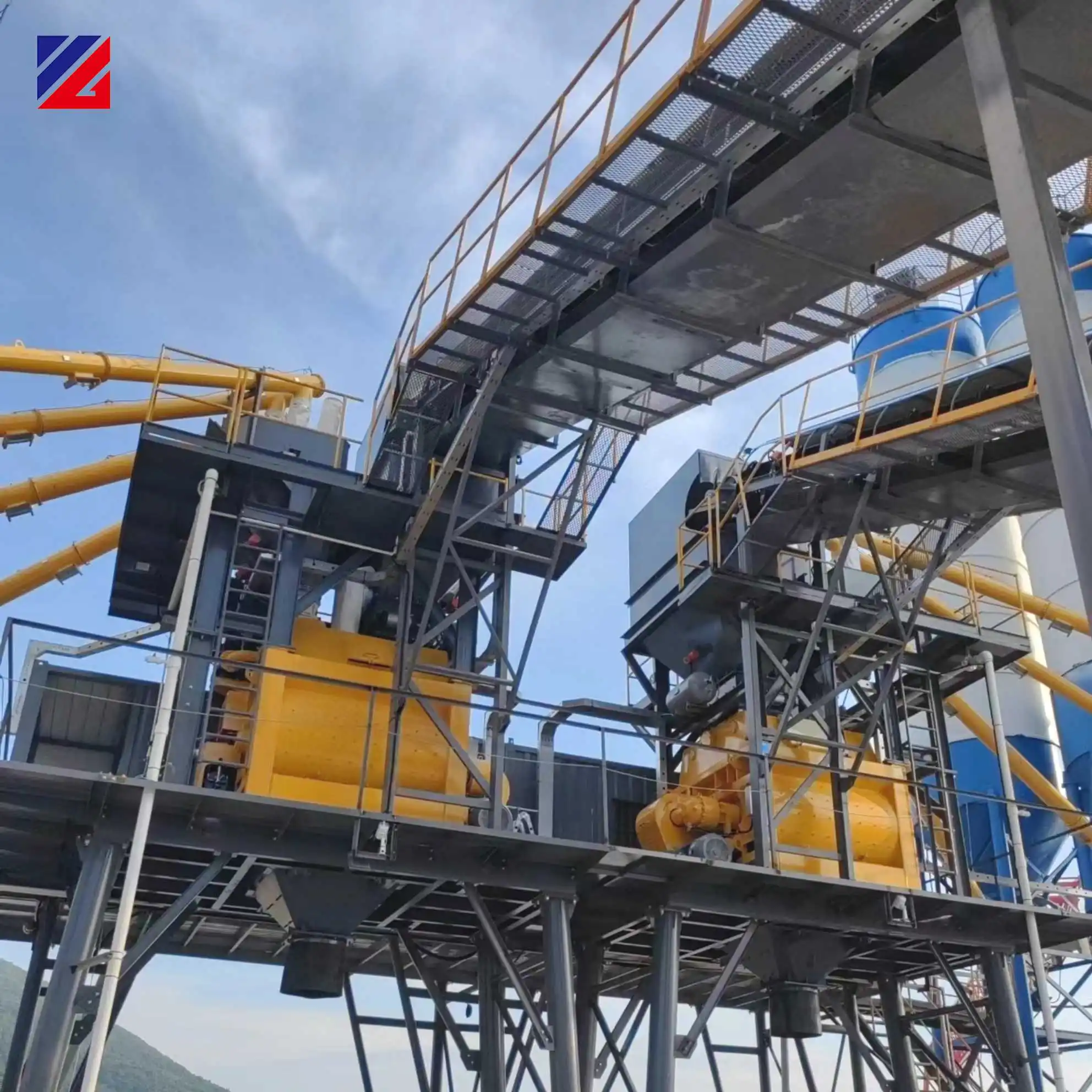 Solidbase Electric Ready-Mixed Concrete Batching Plant for Construction Industries Including Cement Silo Equipment for Sale