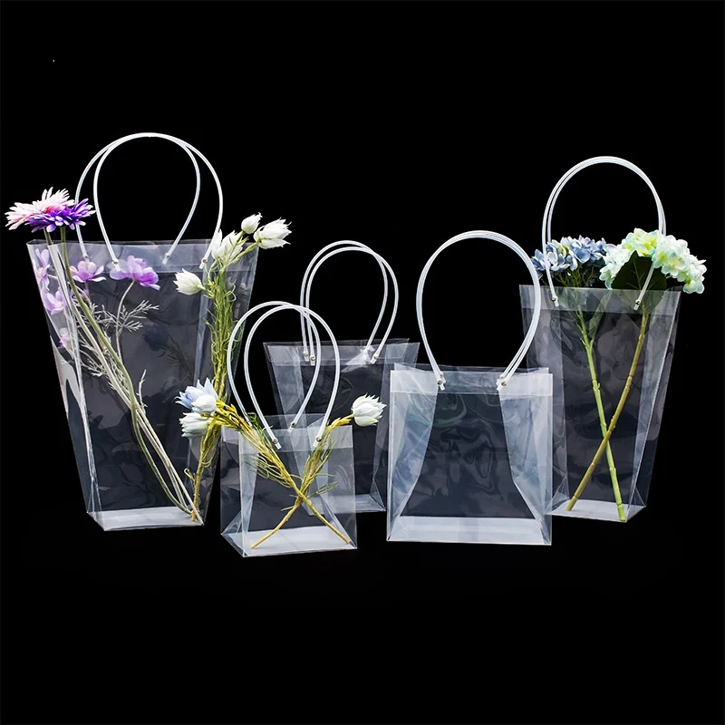 Birthday Anniversary Trapezoidal Reveal Recycled Clear Bouquet Korea Transparent Opp Plastic Bags for Flowers