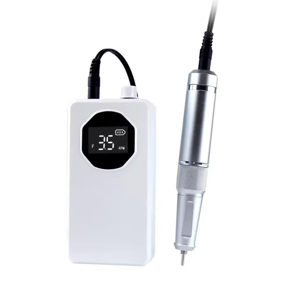 Portable Professional 35000 RPM Rechargeable Electric Nail Drill File Machine E File Acrylic Nails Gel Polishing Plastic