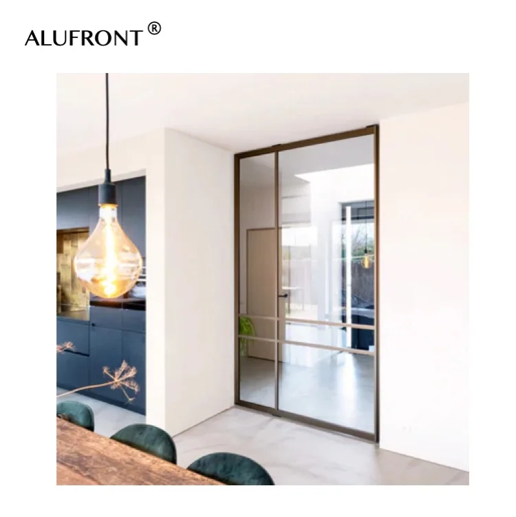 Alufront  Guangzhou  factory customized partition glass pivot door aluminum pivot door casement door