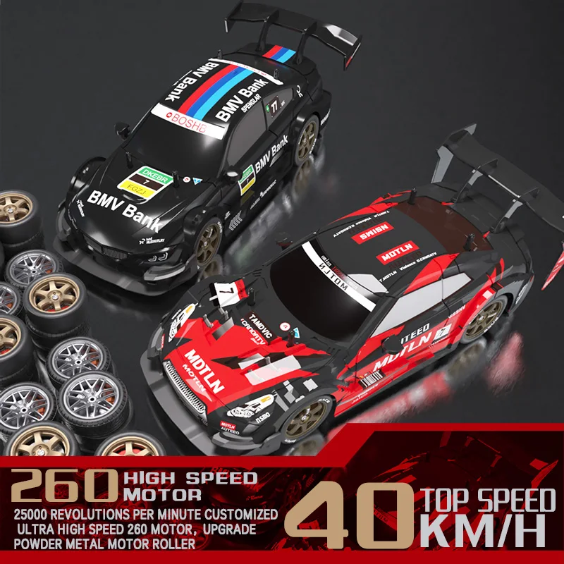 1:16 RC High Speed Drift Racing Car 2.4G Remote Control DIY Toy Car 40KM Per Hour with Changeable Car Cover and Wheels