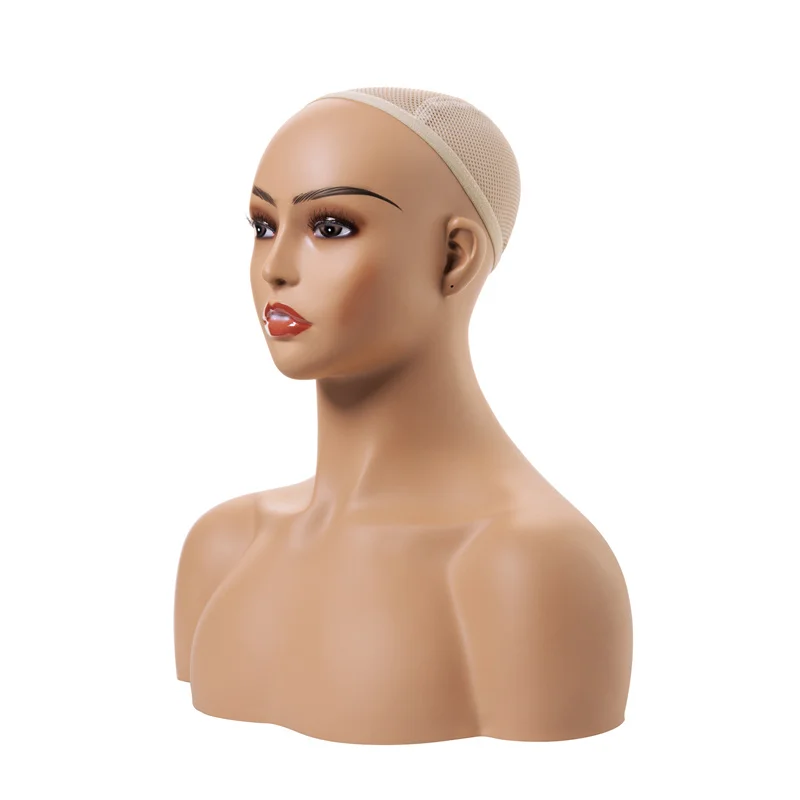 plastic mannequin head PVC Mannequin Head With Hair Training Hairdressing Doll