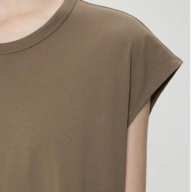 Custom Logo Summer Casual Sleeveless Dress Pleated Hemline Loose Elegant Solid Color Dress