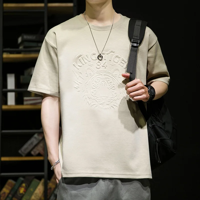 wholesale High Quality Factory Price Embossed Logo T shirt 100% Cotton Custom Men Tshirt