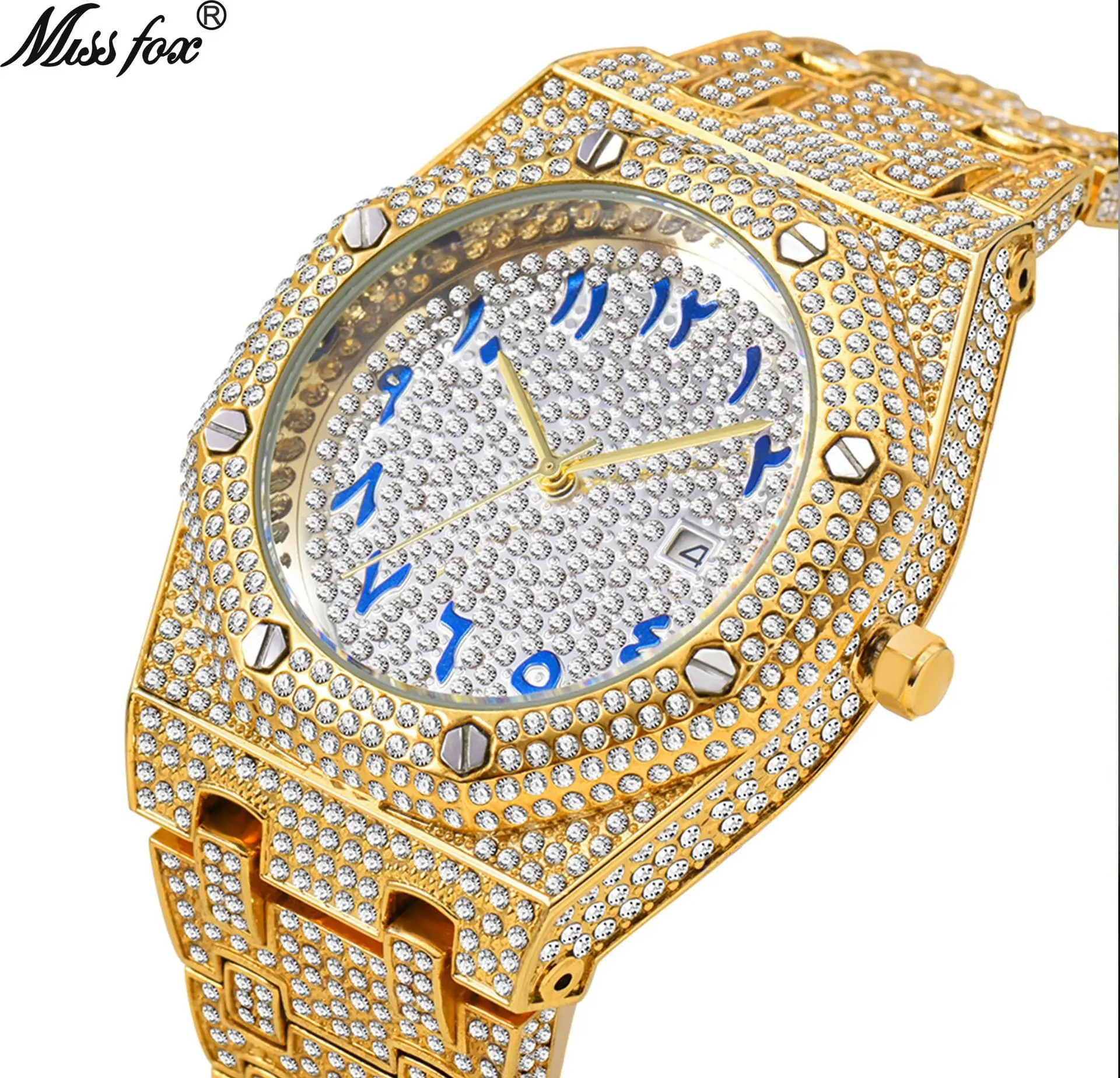 Новые модные часы OEM с логотипом, роскошные мужские наручные часы в стиле хип-хоп